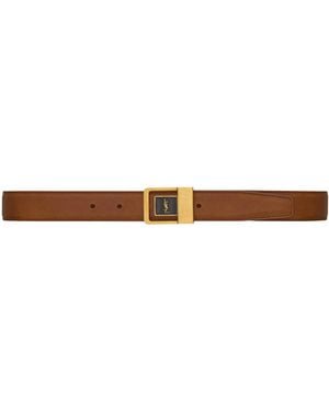 Saint Laurent La 66 Buckle Belt - White