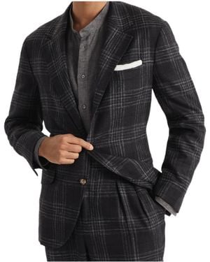 Brunello Cucinelli Tartan Check Blazer - Black