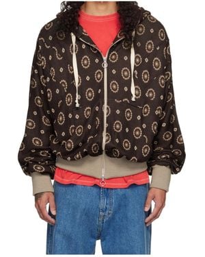 Edward Cuming Gracia Arm Flex Jacquard Pattern Hoodie - Black