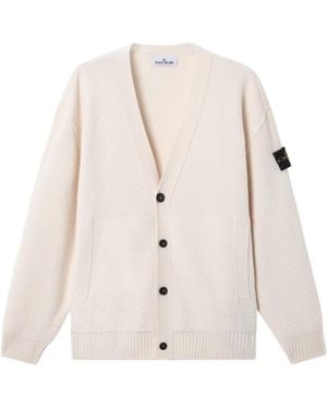 Stone Island Loose-Fit V-Neck Cardigan With Pockets - Natural
