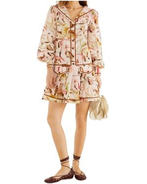 FARM Rio Long-Sleeved Dress - Natural