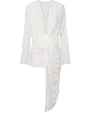 Christopher Esber Ripple Draped Asymmetric Minidress - White