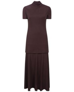 Jil Sander Burgundy Midi Dress - Purple