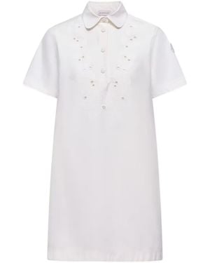 Moncler Broderie Shirt Dress - White