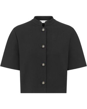 Dior Cropped Jacket With Officer Collar - Black