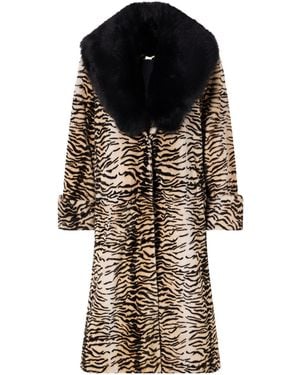 Nour Hammour Nina Tiger-Print Shearling Coat - Multicolor