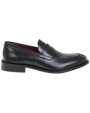 Corneliani Penny-Slot Leather Loafers - Black