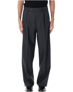 mfpen Patch Pleated Wide-Leg Pants - Black
