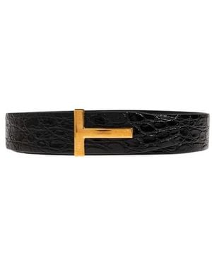 Tom Ford Logo Belt - White