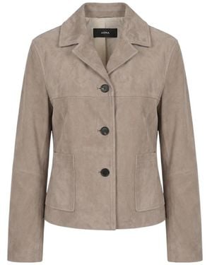 Arma Lotus Cropped Suede Jacket - Brown