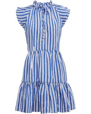 Veronica Beard Striped Printed Dress - Blue