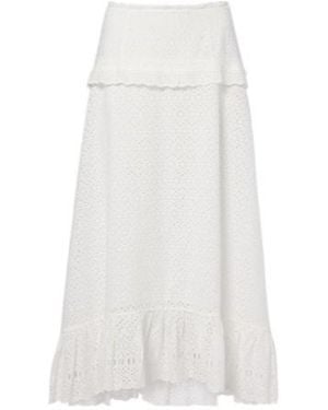 Ulla Johnson Violetta Broderie Anglaise Midi Skirt - White