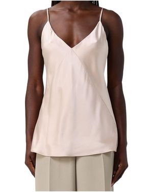 Max Mara V-Neck Satin Top - Pink