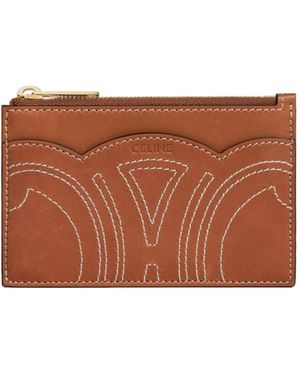 Celine Zipped Card Holder - Brown