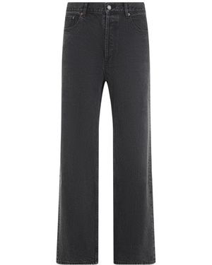 Saint Laurent Premium Cotton Loose Straight Jeans - Grey
