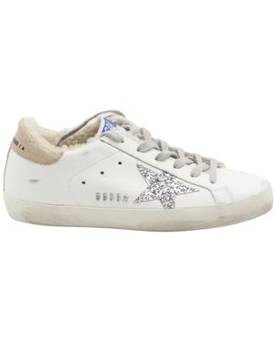 Golden Goose Lace-Up Low-Top Casual Shoes - White