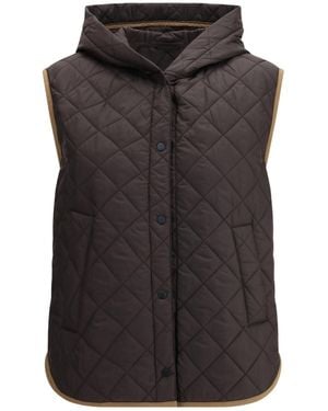 Brunello Cucinelli Brown Nylon Sleveless Jacket - Black