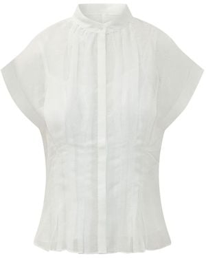 BOSS Boss Badavina Pleated Blouse - White
