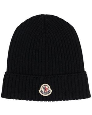 Moncler Virgin Wool Beanie - Black