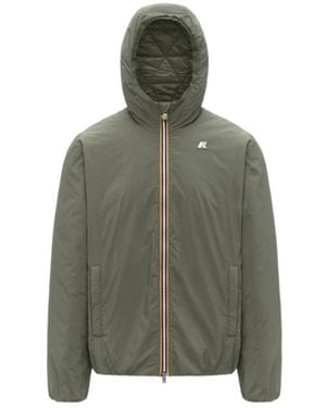 K-Way Plain Zip-Up Hooded Jacket - Green
