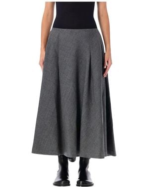 Ami Paris Ami Flared Skirt - Grey