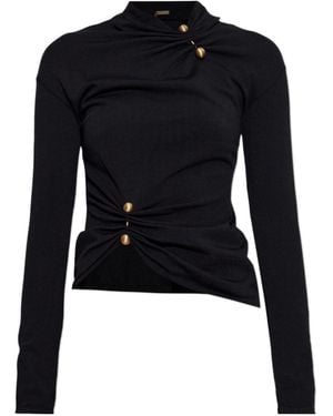 Cult Gaia Callie Draped Button Top - Blue