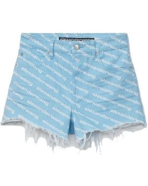 Alexander Wang Bite High Rise Denim Shorts - Blue