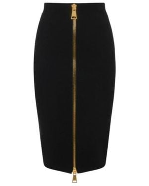 Elisabetta Franchi Zipped Midi Skirt - Black