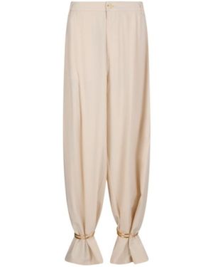 DARKPARK Phebe Cuff-Adorned Wide-Leg Trousers - Natural