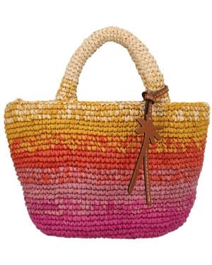 Manebí Manebí Woven Raffia Shoulder Bag - Pink