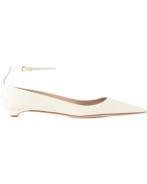 Tom Ford Patent-Leather Point-Toe Ballet Flats - Natural