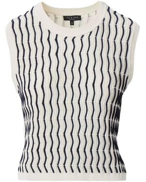 Rag & Bone Leslie Striped Vest - White