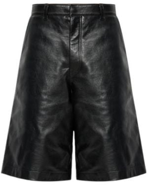 Balenciaga Relaxed Leather Shorts - Black