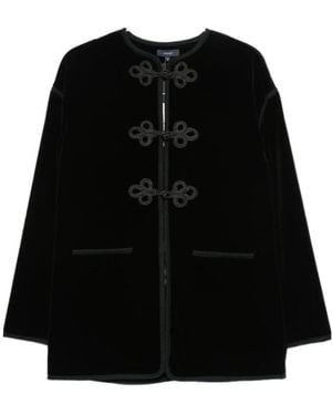 Soeur Lutetia Frog-Fastening Coat - Black
