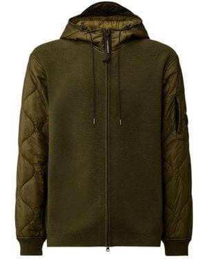 C.P. Company Panelled Hooded Jacket - Green