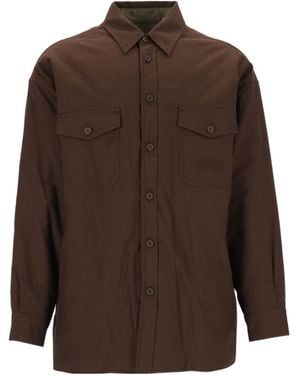 MM6 by Maison Margiela Reversible Wool-Blend Shirt - Brown