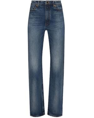 KHAITE Danielle Cotton Blend Straight Leg Jeans - Blue