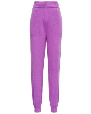 MSGM Elastic Waist Knitted Track Trousers - Purple