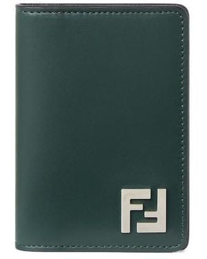 Fendi Ff Squared Bi-Fold Card Holder - Green