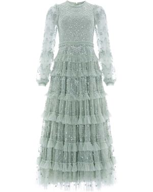 Needle & Thread Floral Lace Dress - Green