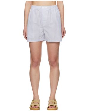 Bottega Veneta Plaid Shorts - Blue