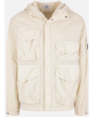 C.P. Company Goggle Hooded Jacket - Natural