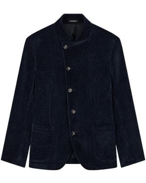 Emporio Armani Signature Capsule Collection Ribbed Chenille Jacket - Blue