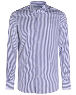 Mazzarelli Striped Shirt - Blue