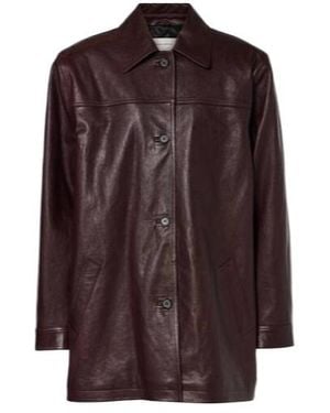 Magda Butrym Oversized Leather Jacket - Brown