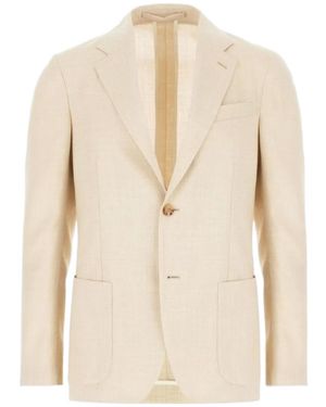 Lardini Single-Breasted Patch-Pocket Blazer - Natural