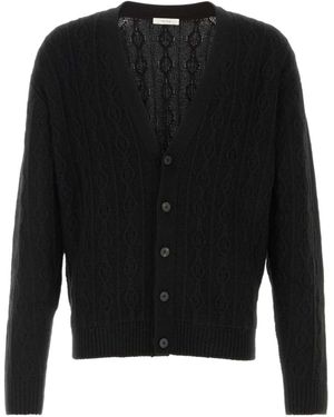 The Row Long-Sleeved Knitted Cardigan - Black