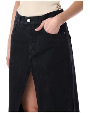 Haikure Gana High-Slit Maxi Skirt - Black