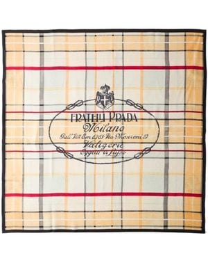 Prada Printed Silk Twill Scarf 90 - White