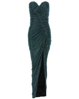 Alexandre Vauthier Embellished Ruched Strapless Maxi Dress - Green
